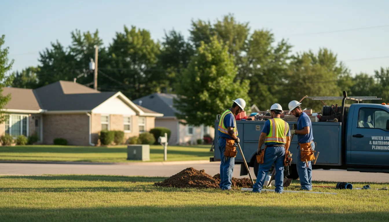 Residential water line and bathroom plumbing service in Garciasville, TX